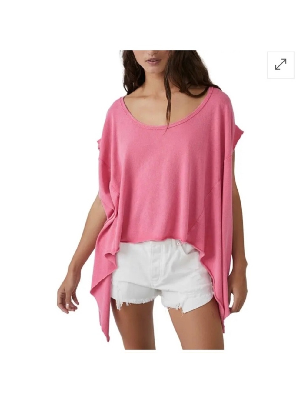 We the free care angel oversized distressed tee pink boho free people small